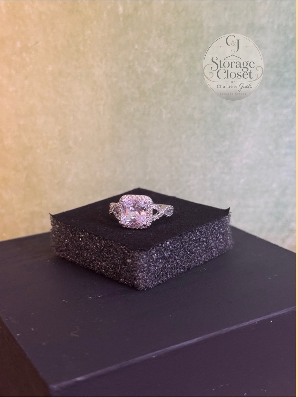 Sparkling Square Engagement Ring